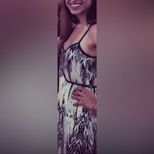 Black and White Neutral Tribal Maxi Dress - perfect for 5’3”-5’7”